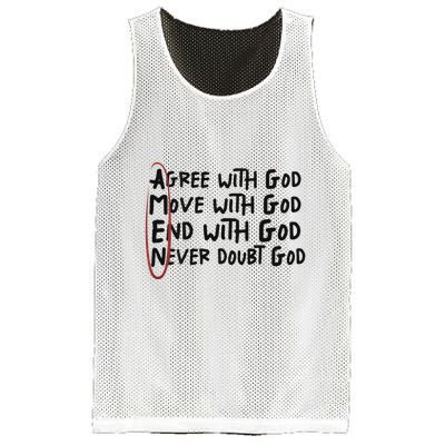 Agree With God Move With God End With God Never Doubt God Mesh Reversible Basketball Jersey Tank