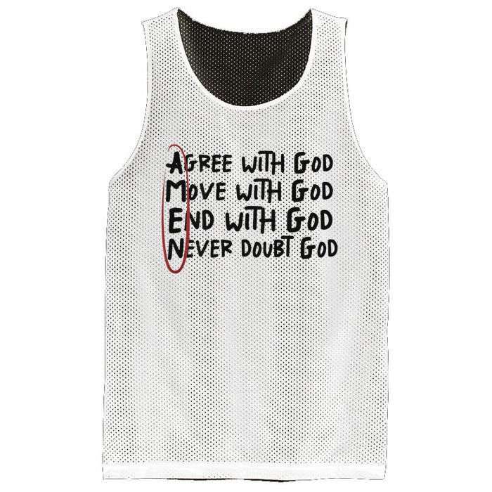 Agree With God Move With God End With God Never Doubt God Mesh Reversible Basketball Jersey Tank