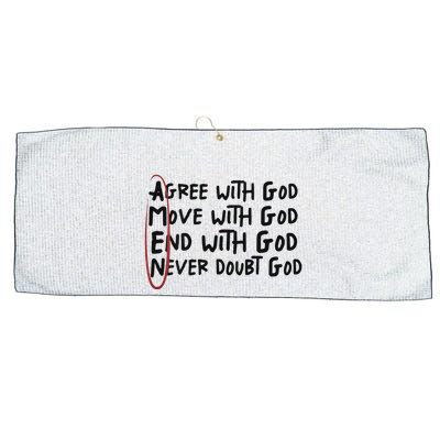 Agree With God Move With God End With God Never Doubt God Large Microfiber Waffle Golf Towel