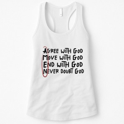 Agree With God Move With God End With God Never Doubt God Womens Tank Top