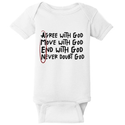 Agree With God Move With God End With God Never Doubt God Baby Bodysuit
