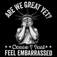 Are We Great Yet Cause I Just Feel Embarrassed Fun Democrat Drawstring Bag