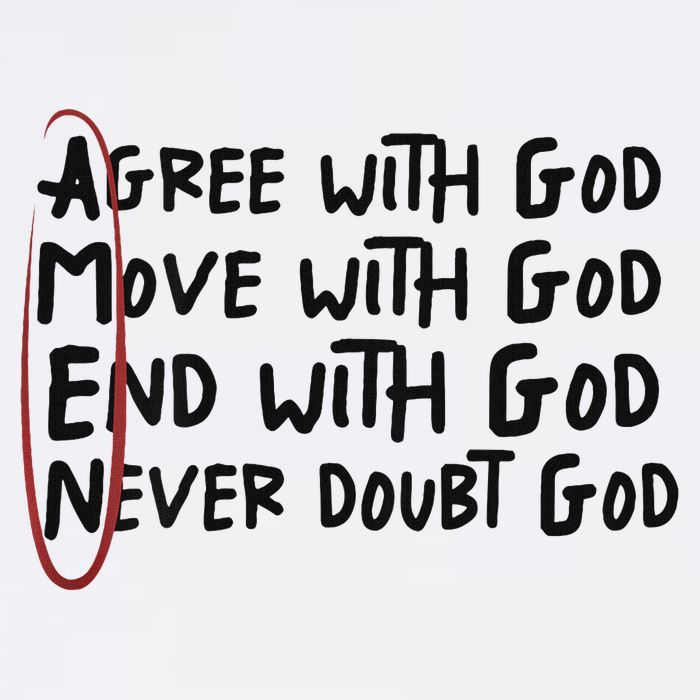 Agree With God Move With God End With God Never Doubt God Apron