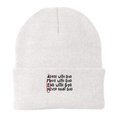 Agree With God Move With God End With God Never Doubt God Beanie