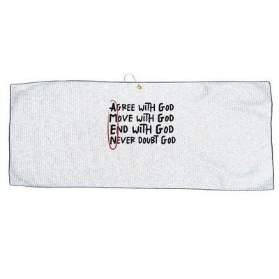 Agree With God Move With God End With God Never Doubt God Large Microfiber Waffle Golf Towel