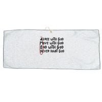 Agree With God Move With God End With God Never Doubt God Large Microfiber Waffle Golf Towel