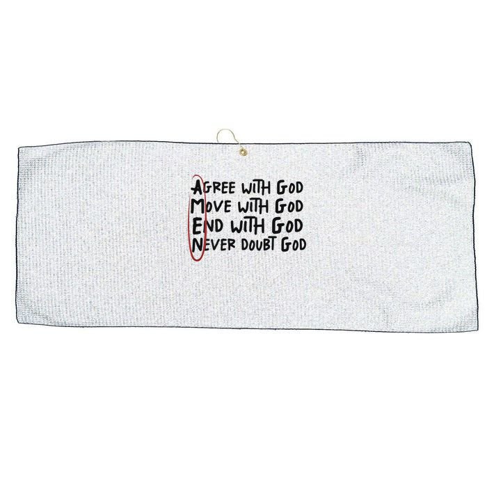 Agree With God Move With God End With God Never Doubt God Large Microfiber Waffle Golf Towel