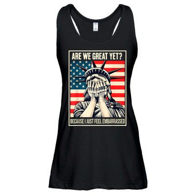 Are We Great Yet Because I Just Feel Embarrassed Ladies Essential Flowy Tank