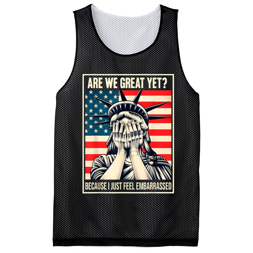 Are We Great Yet Because I Just Feel Embarrassed Mesh Reversible Basketball Jersey Tank