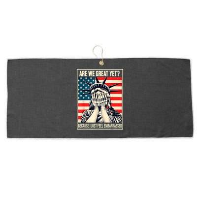 Are We Great Yet Because I Just Feel Embarrassed Large Microfiber Waffle Golf Towel