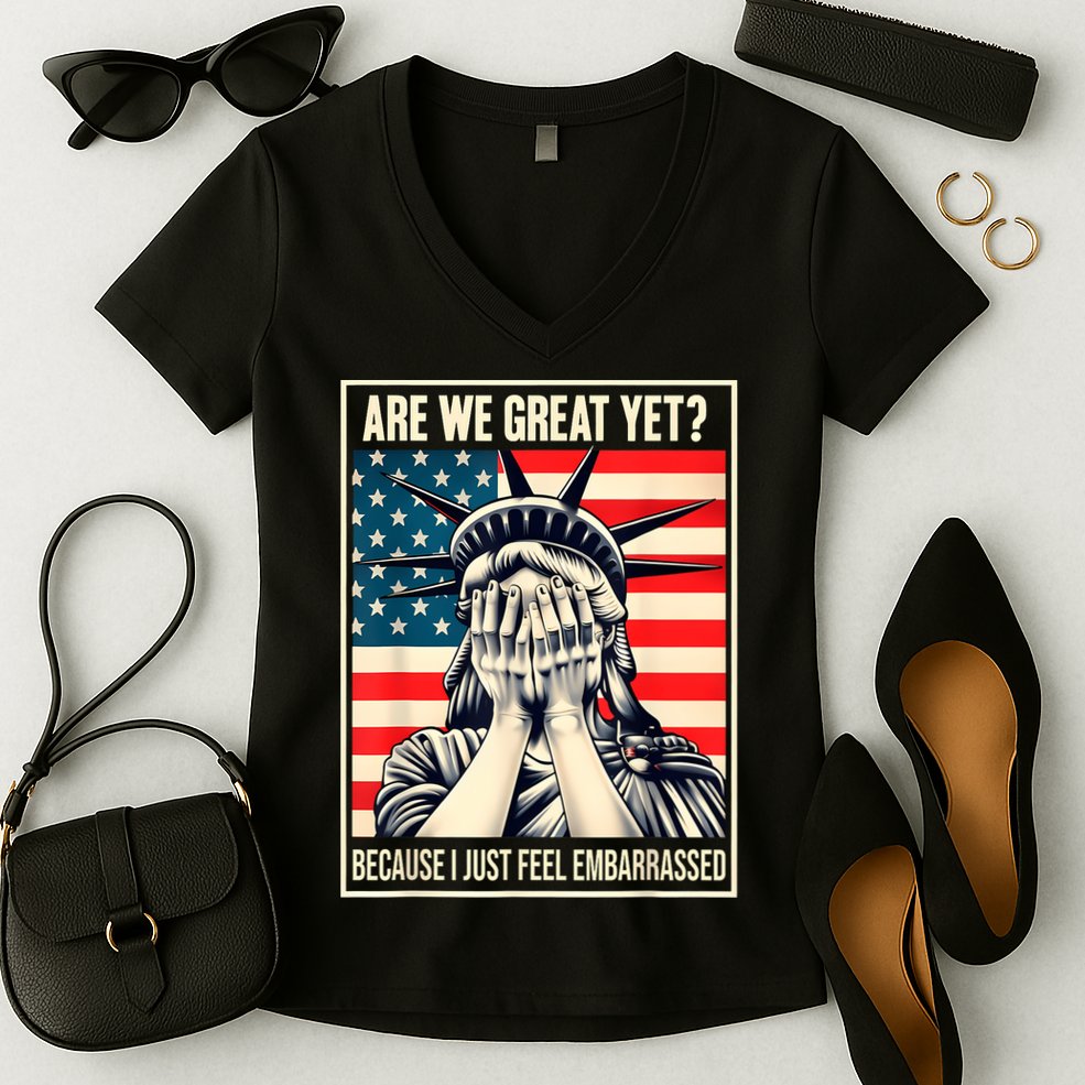 Are We Great Yet Because I Just Feel Embarrassed Women's V-Neck T-Shirt