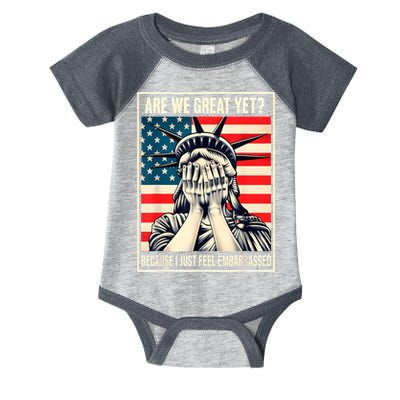 Are We Great Yet Because I Just Feel Embarrassed Infant Baby Jersey Bodysuit