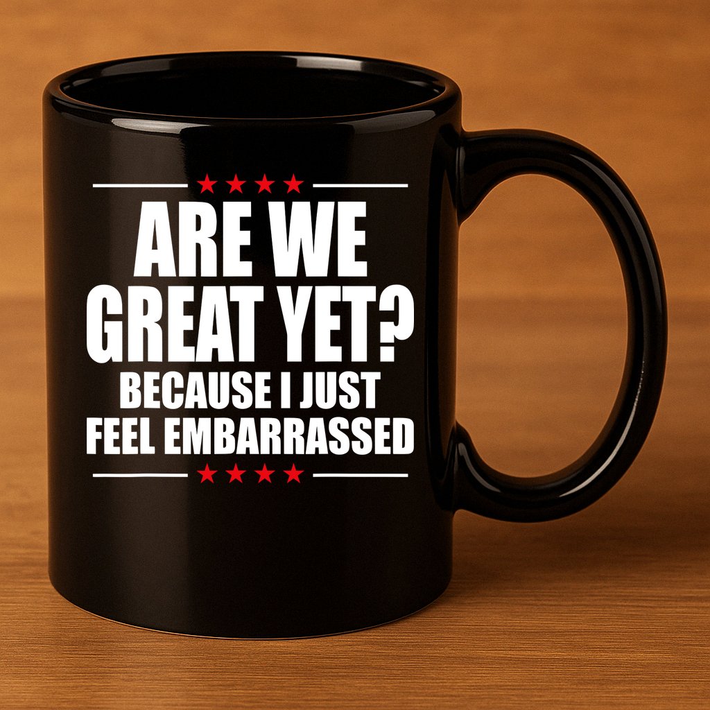 Are We Great Yet Because I Just Feel Embarrassed 11oz C Handle Ceramic Mug