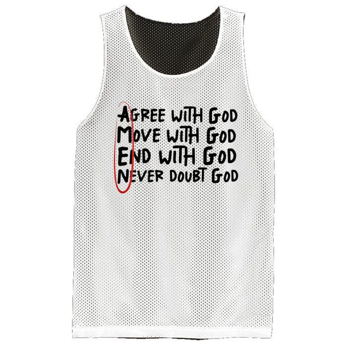 Agree With God Move With God End With God Never Doubt God Mesh Reversible Basketball Jersey Tank