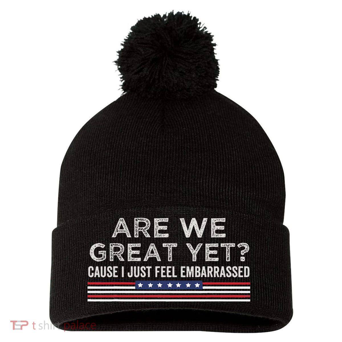 Are We Great Yet Cause I Just Feel Embarrassed Pom Pom 12in Knit Beanie