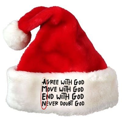 Agree With God Move With God End With God Never Doubt God Premium Christmas Santa Hat