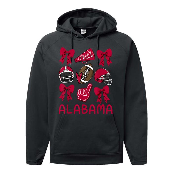 Alabama Women Girl Sister Niece Coquette Bow Performance Fleece Hoodie