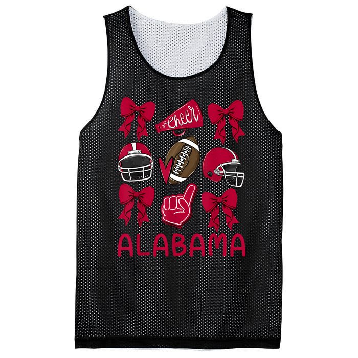 Alabama Women Girl Sister Niece Coquette Bow Mesh Reversible Basketball Jersey Tank