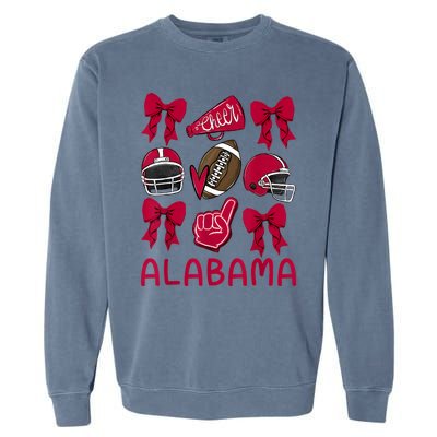 Alabama Women Girl Sister Niece Coquette Bow Garment-Dyed Sweatshirt