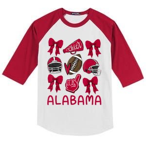 Alabama Women Girl Sister Niece Coquette Bow Kids Colorblock Raglan Jersey