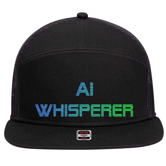 Ai Whisperer Geeky Tech Ai Artificial Intelligence 7 Panel Mesh Trucker Snapback Hat