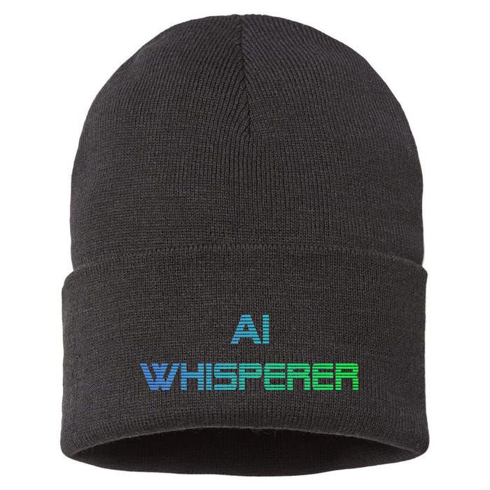 Ai Whisperer Geeky Tech Ai Artificial Intelligence Sustainable Knit Beanie