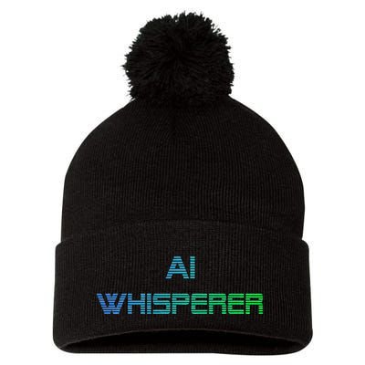 Ai Whisperer Geeky Tech Ai Artificial Intelligence Pom Pom 12in Knit Beanie