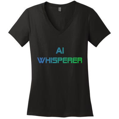 Ai Whisperer Geeky Tech Ai Artificial Intelligence Women's V-Neck T-Shirt