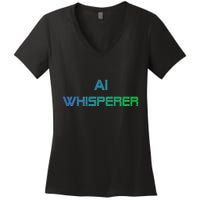 Ai Whisperer Geeky Tech Ai Artificial Intelligence Women's V-Neck T-Shirt
