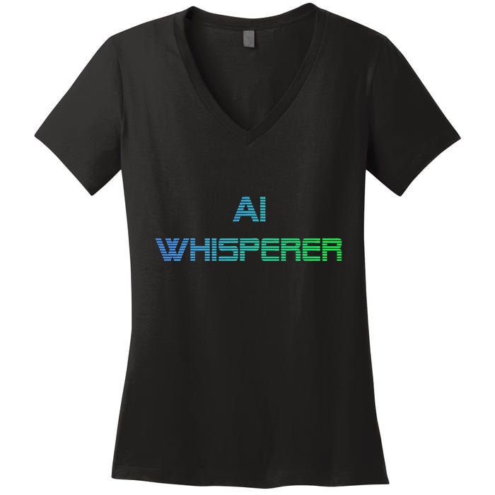 Ai Whisperer Geeky Tech Ai Artificial Intelligence Women's V-Neck T-Shirt
