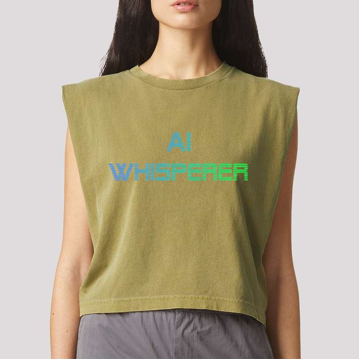 Ai Whisperer Geeky Tech Ai Artificial Intelligence Garment-Dyed Women's Muscle Tee