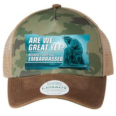 Are We Great Yet Because I Just Feel Embarrassed Sad Statue Of Liberty Legacy Tie Dye Trucker Hat
