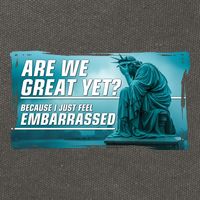 Are We Great Yet Because I Just Feel Embarrassed Sad Statue Of Liberty Cotton Canvas Backpack