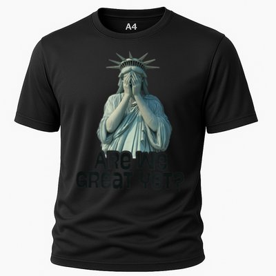 Are We Great Yet Anti Trump Politics Humor Statue Of Liberty Performance Shirt