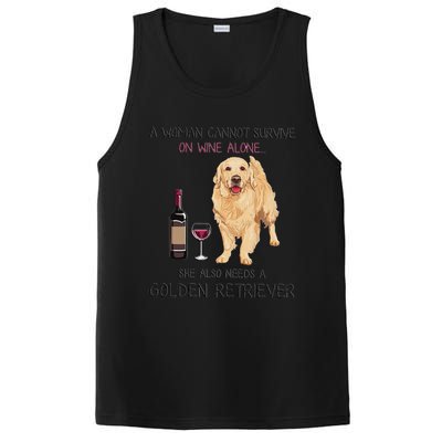 A Woman Gift Cannot Survive On Wine Alone Golden Retriever Gift PosiCharge Competitor Tank