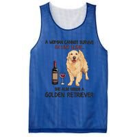 A Woman Gift Cannot Survive On Wine Alone Golden Retriever Gift Mesh Reversible Basketball Jersey Tank