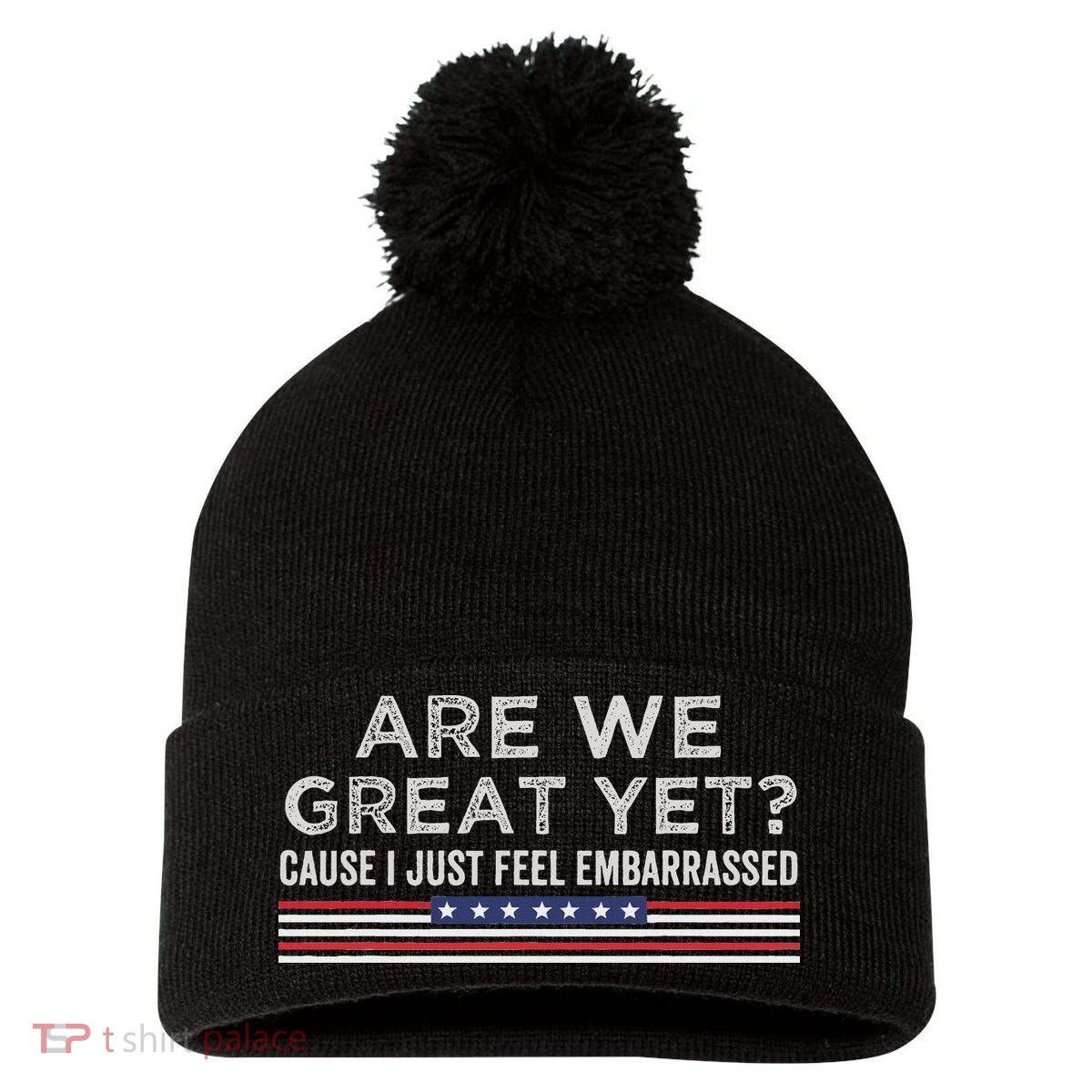 Are We Great Yet Cause I Just Feel Embarrassed Pom Pom 12in Knit Beanie