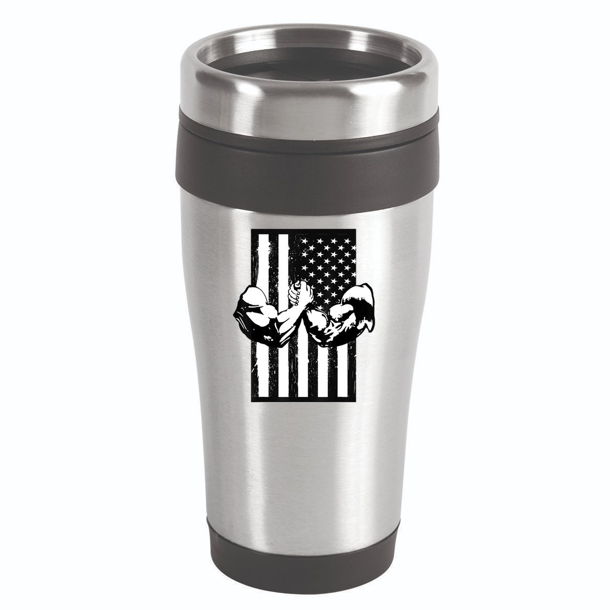Arm Wrestling Gift USA Flag Armwrestling Sports Power Gift Idea Gift 16oz Travel Tumbler