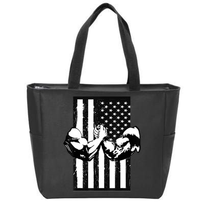 Arm Wrestling Gift USA Flag Armwrestling Sports Power Gift Idea Gift Zip Tote Bag