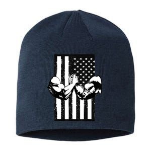 Arm Wrestling Gift USA Flag Armwrestling Sports Power Gift Idea Gift Sustainable Beanie