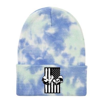 Arm Wrestling Gift USA Flag Armwrestling Sports Power Gift Idea Gift Tie Dye 12in Knit Beanie