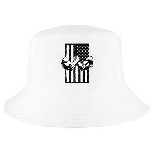 Arm Wrestling Gift USA Flag Armwrestling Sports Power Gift Idea Gift Cool Comfort Performance Bucket Hat