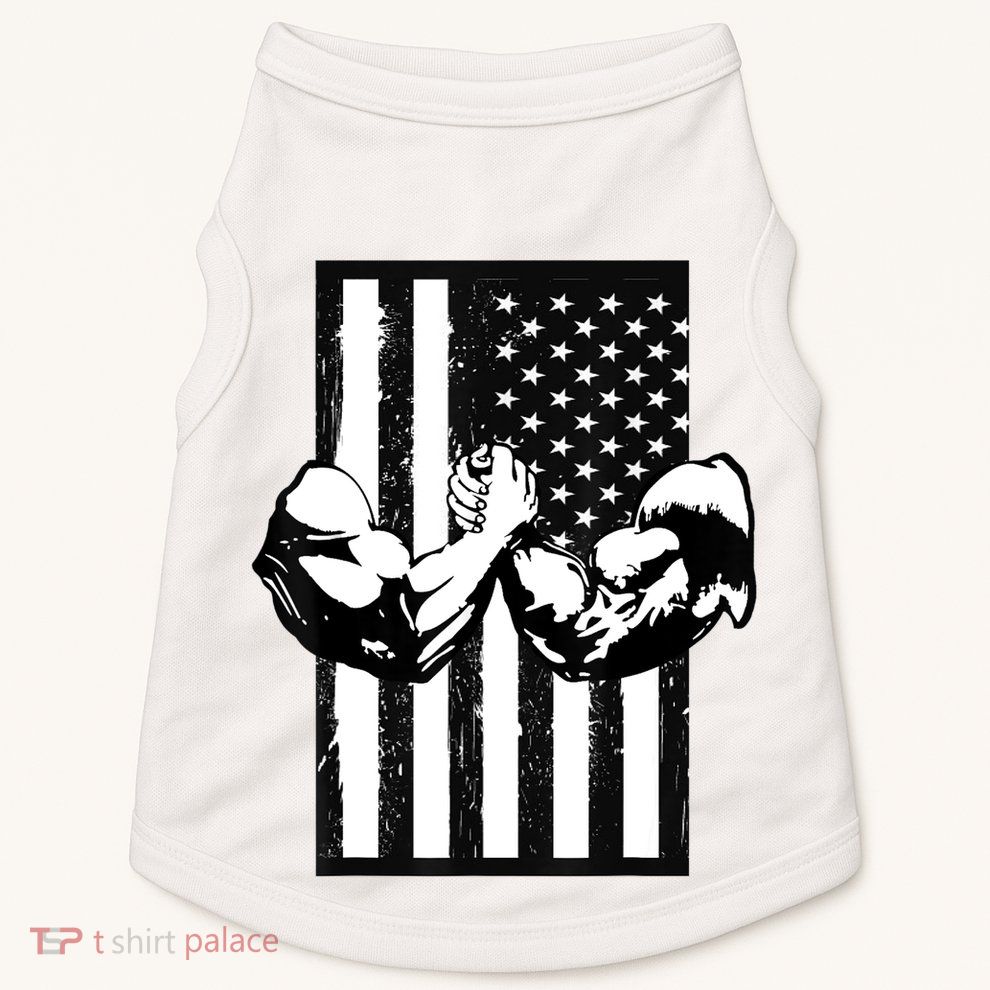 Arm Wrestling Gift USA Flag Armwrestling Sports Power Gift Idea Gift Doggie Tank