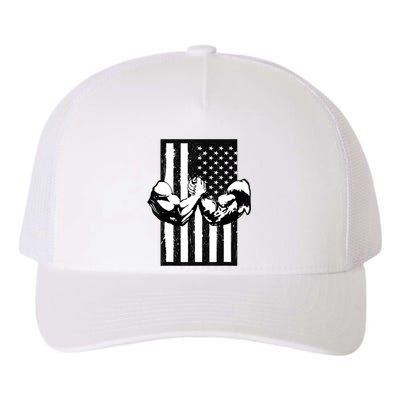 Arm Wrestling Gift USA Flag Armwrestling Sports Power Gift Idea Gift Yupoong Adult 5-Panel Trucker Hat