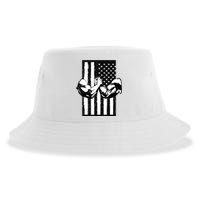 Arm Wrestling Gift USA Flag Armwrestling Sports Power Gift Idea Gift Sustainable Bucket Hat