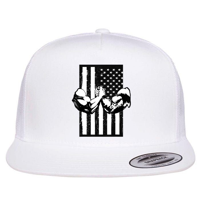 Arm Wrestling Gift USA Flag Armwrestling Sports Power Gift Idea Gift Flat Bill Trucker Hat