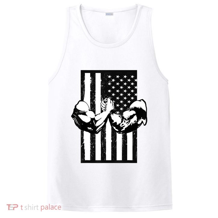 Arm Wrestling Gift USA Flag Armwrestling Sports Power Gift Idea Gift PosiCharge Competitor Tank