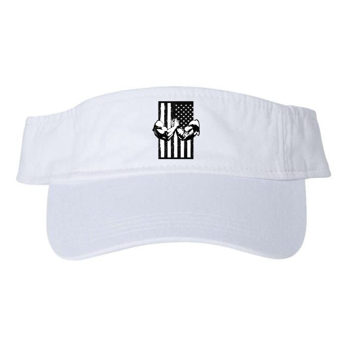 Arm Wrestling Gift USA Flag Armwrestling Sports Power Gift Idea Gift Valucap Bio-Washed Visor