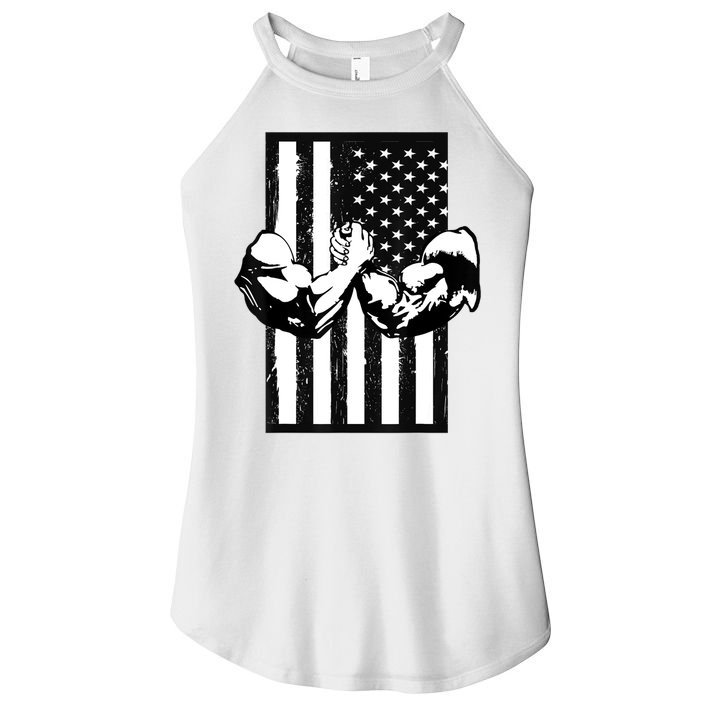 Arm Wrestling Gift USA Flag Armwrestling Sports Power Gift Idea Gift Women's Perfect Tri Rocker Tank