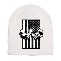 Arm Wrestling Gift USA Flag Armwrestling Sports Power Gift Idea Gift Short Acrylic Beanie